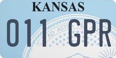 KS license plate 011GPR