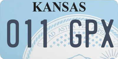 KS license plate 011GPX