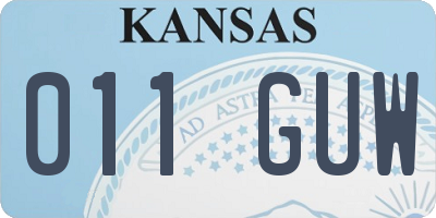 KS license plate 011GUW