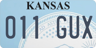 KS license plate 011GUX