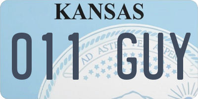 KS license plate 011GUY