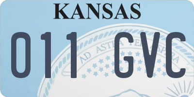 KS license plate 011GVC