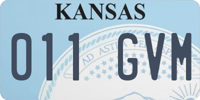 KS license plate 011GVM