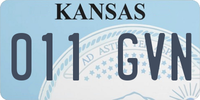 KS license plate 011GVN