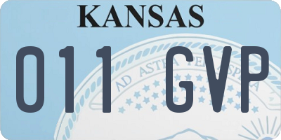 KS license plate 011GVP