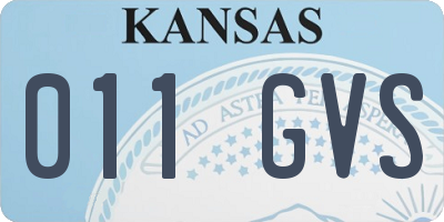 KS license plate 011GVS