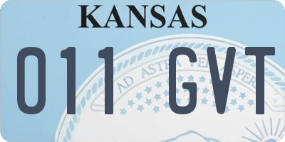 KS license plate 011GVT