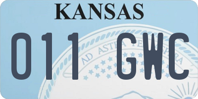 KS license plate 011GWC