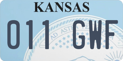 KS license plate 011GWF