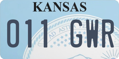 KS license plate 011GWR
