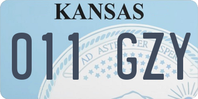 KS license plate 011GZY