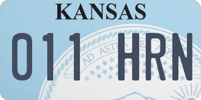 KS license plate 011HRN