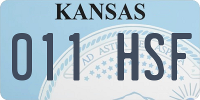KS license plate 011HSF