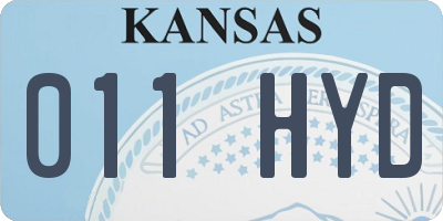 KS license plate 011HYD