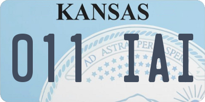 KS license plate 011IAI