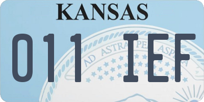KS license plate 011IEF