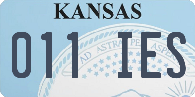 KS license plate 011IES