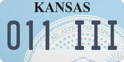KS license plate 011III