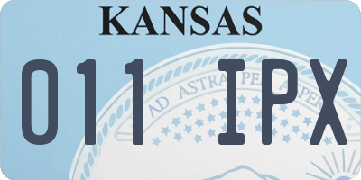 KS license plate 011IPX