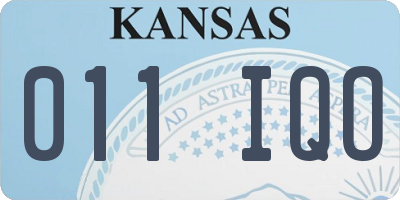 KS license plate 011IQO
