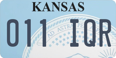 KS license plate 011IQR