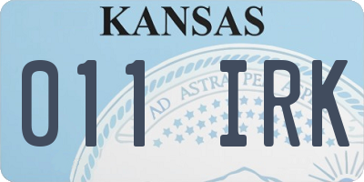 KS license plate 011IRK