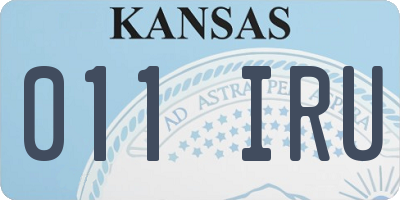 KS license plate 011IRU