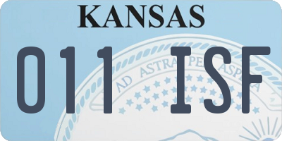 KS license plate 011ISF