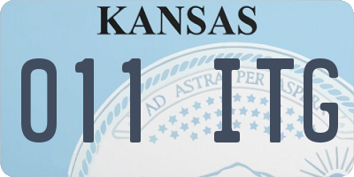 KS license plate 011ITG