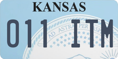KS license plate 011ITM