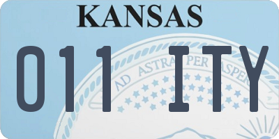 KS license plate 011ITY