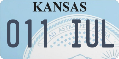 KS license plate 011IUL