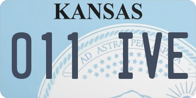 KS license plate 011IVE