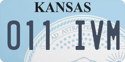 KS license plate 011IVM