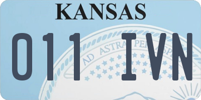 KS license plate 011IVN