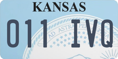 KS license plate 011IVQ