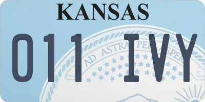 KS license plate 011IVY