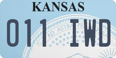 KS license plate 011IWD