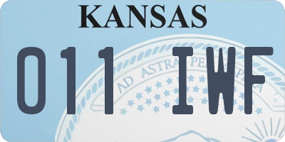 KS license plate 011IWF
