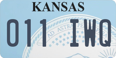 KS license plate 011IWQ
