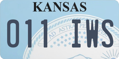 KS license plate 011IWS