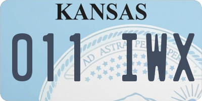 KS license plate 011IWX