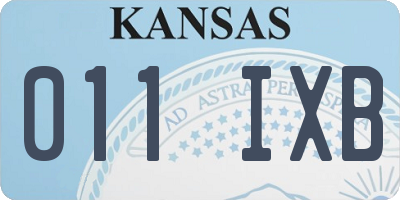 KS license plate 011IXB