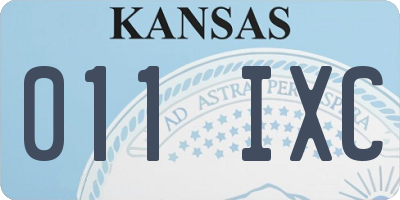 KS license plate 011IXC