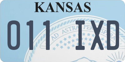 KS license plate 011IXD