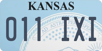 KS license plate 011IXI