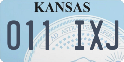 KS license plate 011IXJ