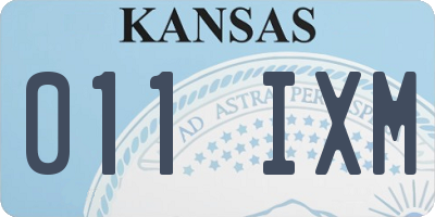 KS license plate 011IXM