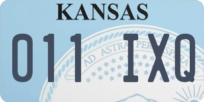 KS license plate 011IXQ