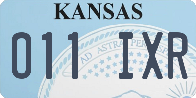 KS license plate 011IXR